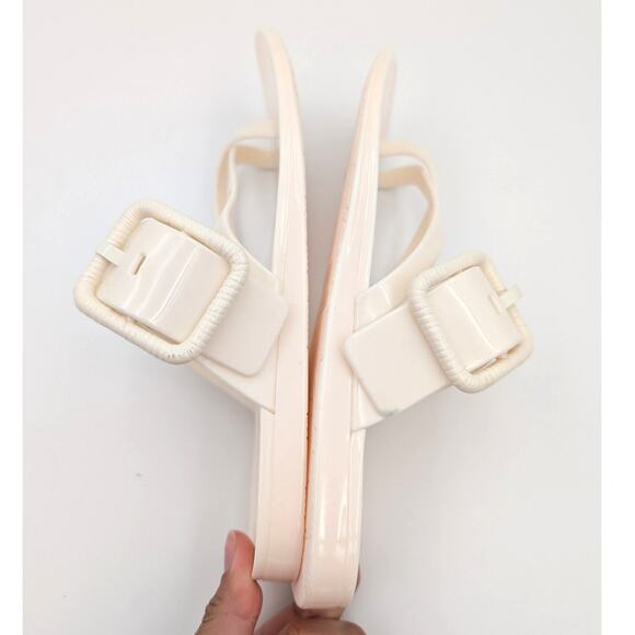 Veronica Beard Salva Jelly Thong Flat Sandal Women's Off White Size US7M EU38 - Picture 11 of 13